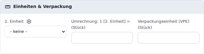 Einheiten & Verpackung