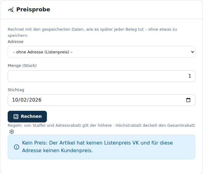 Preisprobe