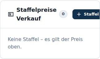 Staffelpreise Verkauf
