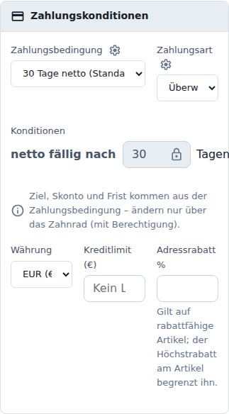 Zahlungskonditionen