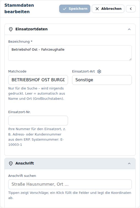 Stammdaten bearbeiten