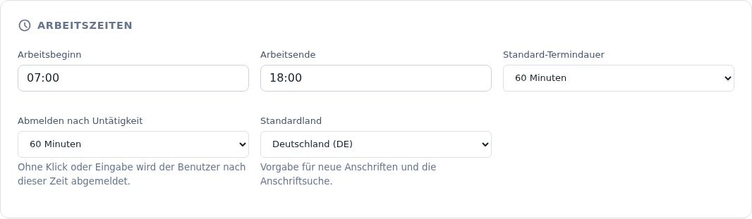 Arbeitszeiten