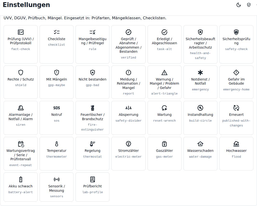 Wartung, Prüfung & Sicherheit