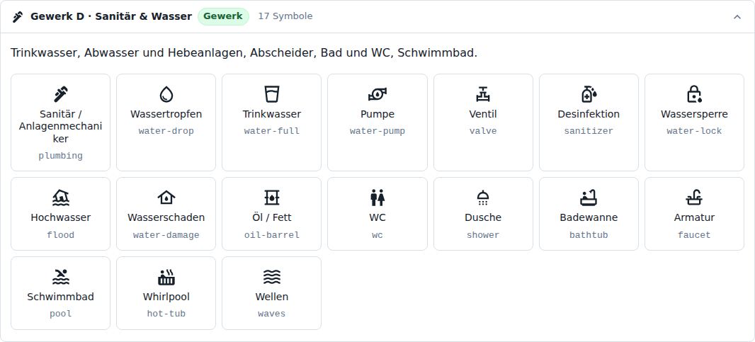 Gewerk D · Sanitär & Wasser