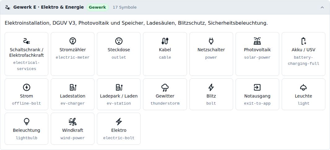 Gewerk E · Elektro & Energie