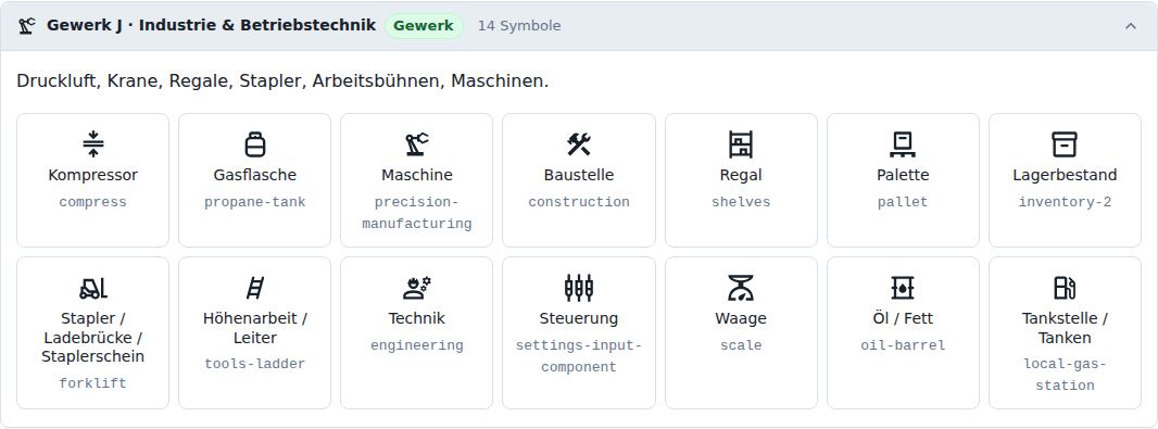 Gewerk J · Industrie & Betriebstechnik