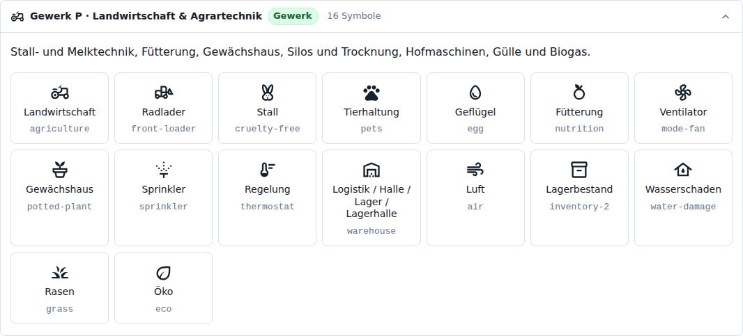 Gewerk P · Landwirtschaft & Agrartechnik