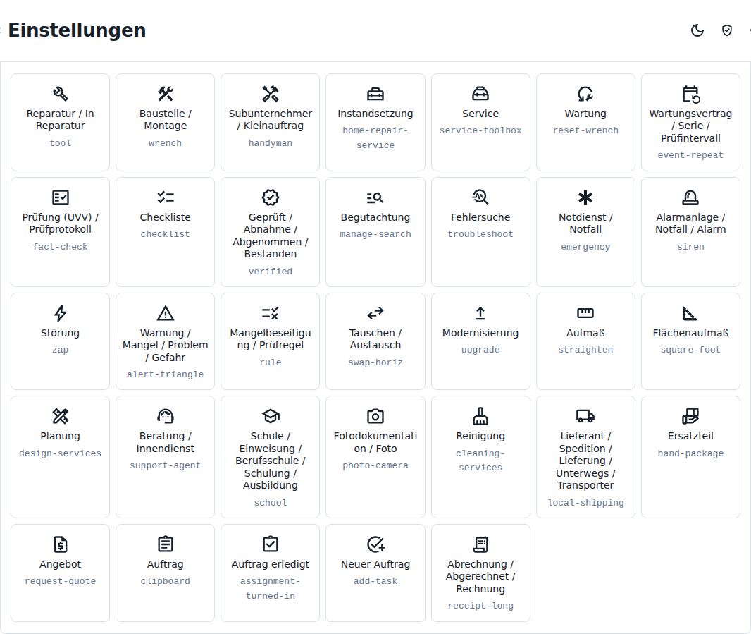 Auftragsarten