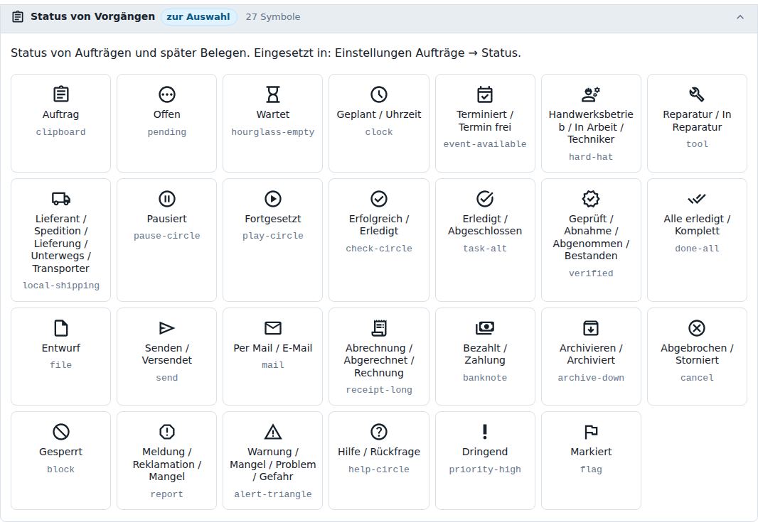 Status von Vorgängen