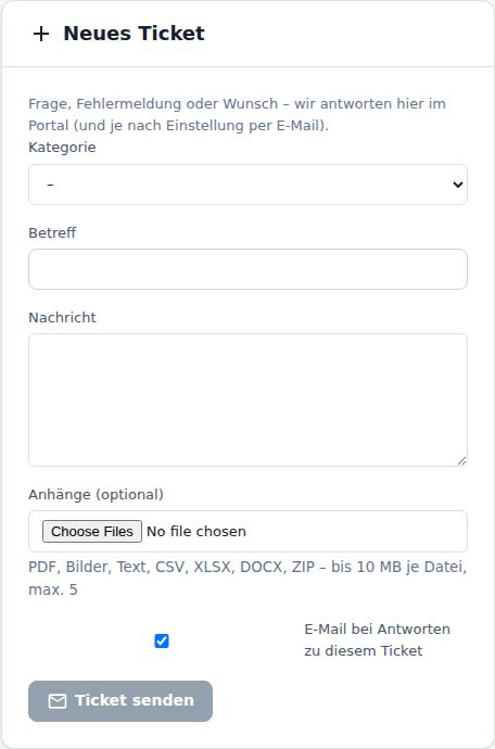 Neues Ticket