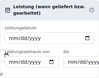 Leistung (wann geliefert bzw. gearbeitet)