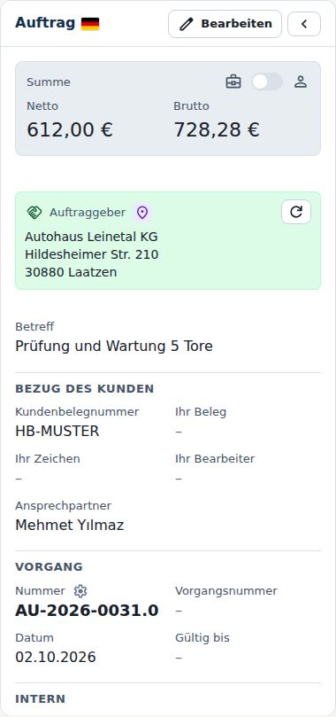 Auftrag