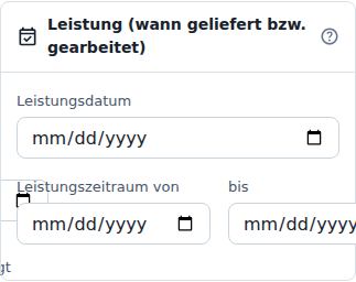 Leistung (wann geliefert bzw. gearbeitet)