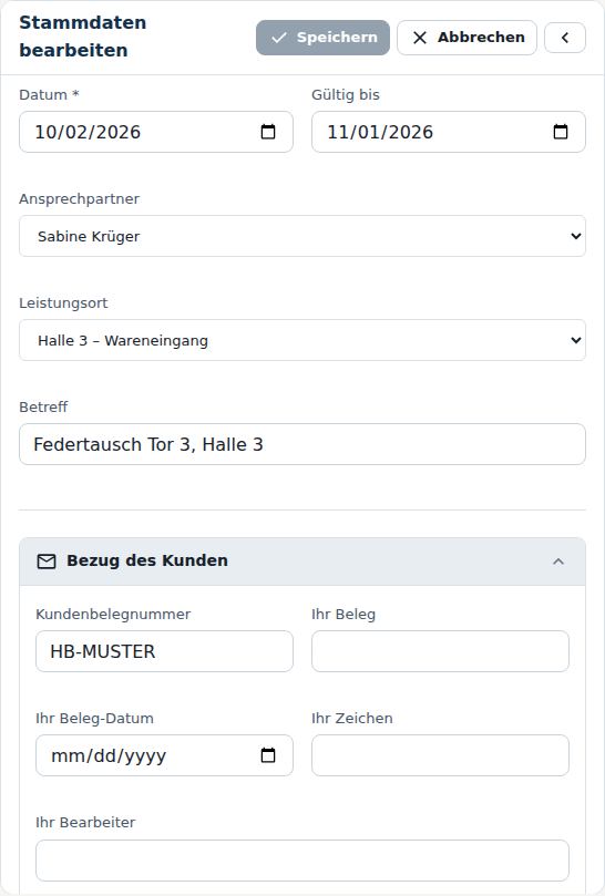 Stammdaten bearbeiten